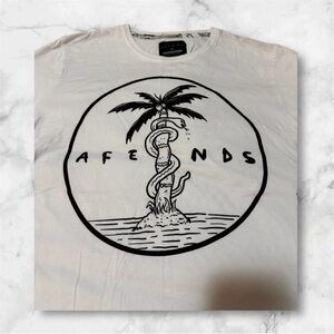Afends White and Black Graphic Tee